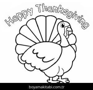 Şükran günü boyama sayfası – PDF indir, sevimli karakter