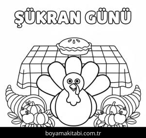 Şükran günü boyama sayfası – boyama çalışması, yaratıcılığı geliştirir