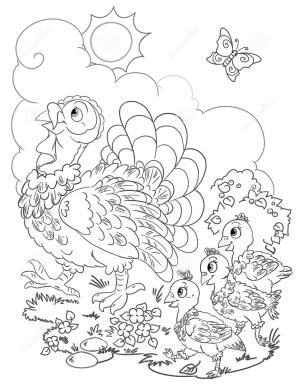 Şükran günü boyama sayfası,  coloring page, Türkiye Ailesi, 