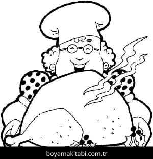 Şükran günü boyama sayfası – sevimli karakter, sanatsal çalışma