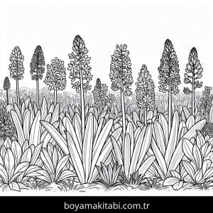 Sümbül boyama sayfası – çocuk aktivitesi, PDF indir