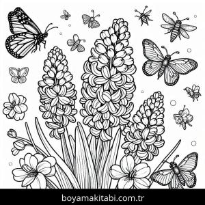 Sümbül boyama sayfası – eğlenceli etkinlik, el becerilerini geliştirir