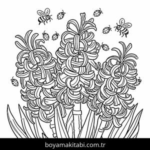 Sümbül boyama sayfası – basit çizim, kolay boyama