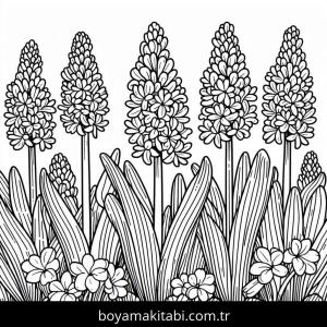 Sümbül boyama sayfası – boyama çalışması, yaratıcılığı geliştirir