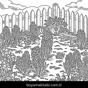 Sümbül boyama sayfası – çizgi film temalı, basit çizim