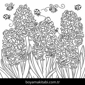 Sümbül boyama sayfası – sanatsal çalışma, çocuklar için