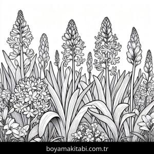 Sümbül boyama sayfası – yaratıcılık, eğlenceli etkinlik