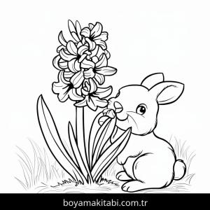 Sümbül boyama sayfası – kolay boyama, eğitici aktivite