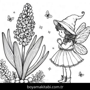 Sümbül boyama sayfası – eğlenceli etkinlik, el becerilerini geliştirir