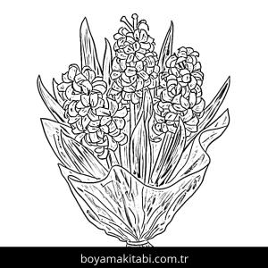 Sümbül boyama sayfası – renkli çizimler, okul öncesi