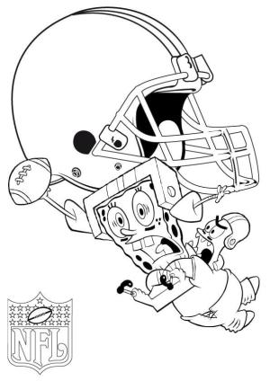 Sünger Bob boyama sayfası, SpongeBob coloring page, Sünger Bob Cleveland Browns, 