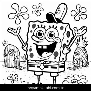 Sünger Bob boyama sayfası – boyama etkinliği, çocuk aktivitesi