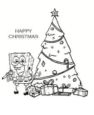 Sünger Bob boyama sayfası, SpongeBob coloring page, Sünger Bob Noel Şarkısı, 