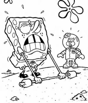 Sünger Bob boyama sayfası, SpongeBob coloring page, Zayıf Sünger Bob, 