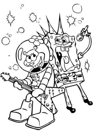 Sünger Bob boyama sayfası, SpongeBob coloring page, Havalı Sünger Bob şarkı, 