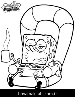 Sünger Bob boyama sayfası – çocuk aktivitesi, PDF indir