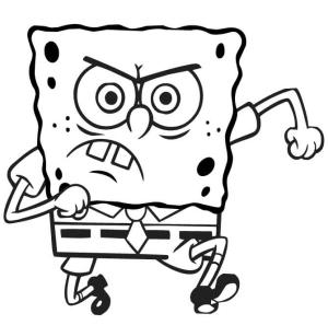 Sünger Bob boyama sayfası, SpongeBob coloring page, Kızgın Sünger Bob, 