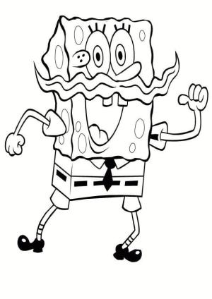 Sünger Bob boyama sayfası, SpongeBob coloring page, Bıyıklı Sünger Bob, 