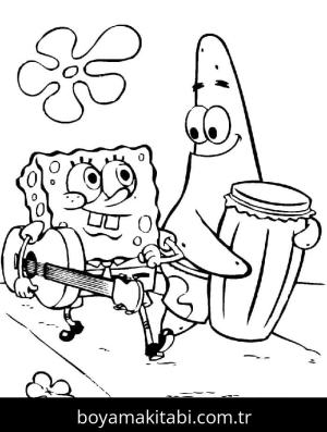 Sünger Bob boyama sayfası – renkli çizimler, okul öncesi