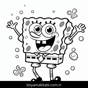 Sünger Bob boyama sayfası – keyifli zaman, renkli çizimler