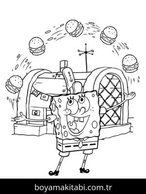 Sünger Bob boyama sayfası – çocuklar için, çizgi film temalı