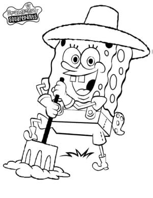 Sünger Bob boyama sayfası, SpongeBob coloring page, Sünger Bob çiftçi, 