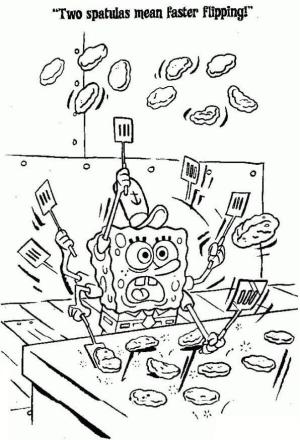 Sünger Bob boyama sayfası, SpongeBob coloring page, Sünger Bob Burger Yapmak, 