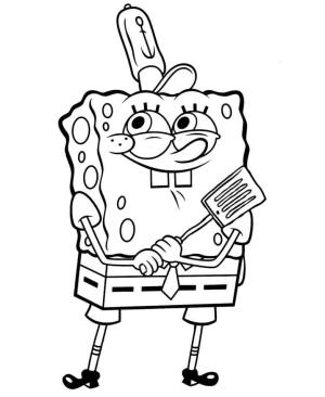 Sünger Bob boyama sayfası, SpongeBob coloring page, Güçlü Bob Aşçı, 