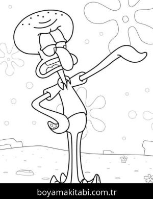 Sünger Bob boyama sayfası – PDF indir, sevimli karakter