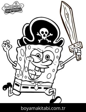 Sünger Bob boyama sayfası – sevimli karakter, sanatsal çalışma