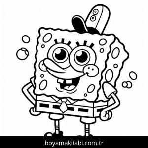 Sünger Bob boyama sayfası – el becerilerini geliştirir, boyama çalışması