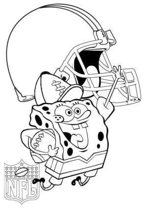 Sünger Bob boyama sayfası, SpongeBob coloring page, Sünger Bob Cleveland Kahverengi Beyzbol Şapkalı, 