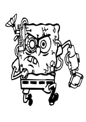 Sünger Bob boyama sayfası, SpongeBob coloring page, Sünger Bob Makinesi, 