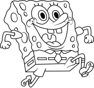 Sünger Bob boyama sayfası, SpongeBob coloring page, Mutlu Sünger Bob Koşu, 