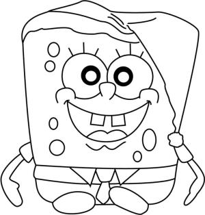 Sünger Bob boyama sayfası, SpongeBob coloring page, Noel’de Sünger bob, 