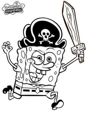 Sünger Bob boyama sayfası, SpongeBob coloring page, Korsan Sünger Bob Saldırısı, 