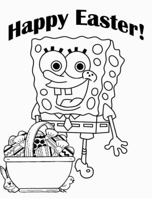 Sünger Bob boyama sayfası, SpongeBob coloring page, Sünger Bob ve Paskalya Yumurtaları, 