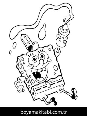 Sünger Bob boyama sayfası – el becerilerini geliştirir, boyama çalışması