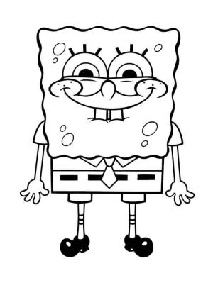 Sünger Bob boyama sayfası, SpongeBob coloring page, Komik Gülümseme ile Sünger Bob, 