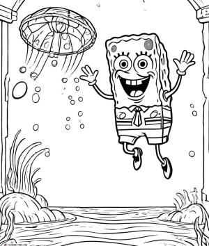 Sünger Bob boyama sayfası, SpongeBob coloring page, , 