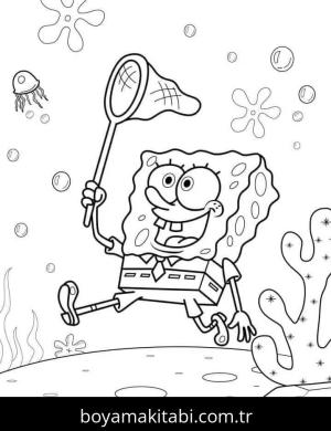 Sünger Bob boyama sayfası – eğitici aktivite, yaratıcılık