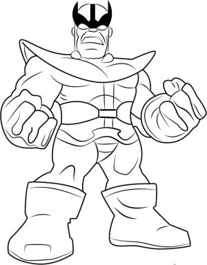 Süper Kahraman Kadrosu Gösterisi boyama sayfası,  coloring page, Lindo Thanos, 