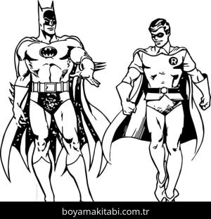 Süper Kahraman boyama sayfası – basit çizim, kolay boyama