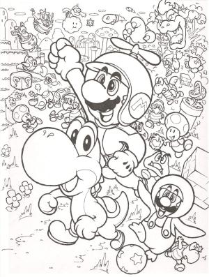 Süper Mario boyama sayfası,  coloring page, Mario Uçan, 