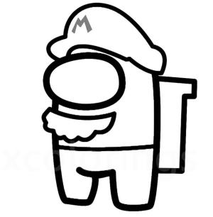 Süper Mario boyama sayfası,  coloring page, Among Us Mario, 