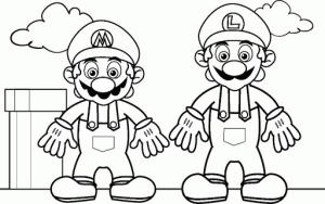 Süper Mario boyama sayfası,  coloring page, Iki Mario, 