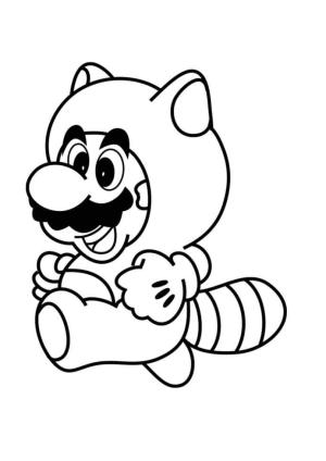 Süper Mario boyama sayfası,  coloring page, Rakun Mario, 