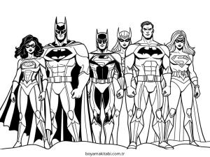 Superhero boyama sayfası – okul öncesi, evde etkinlik