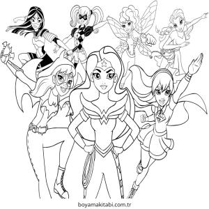 Superhero boyama sayfası – çizgi film temalı, basit çizim