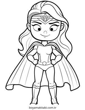 Superhero boyama sayfası – boyama çalışması, yaratıcılığı geliştirir